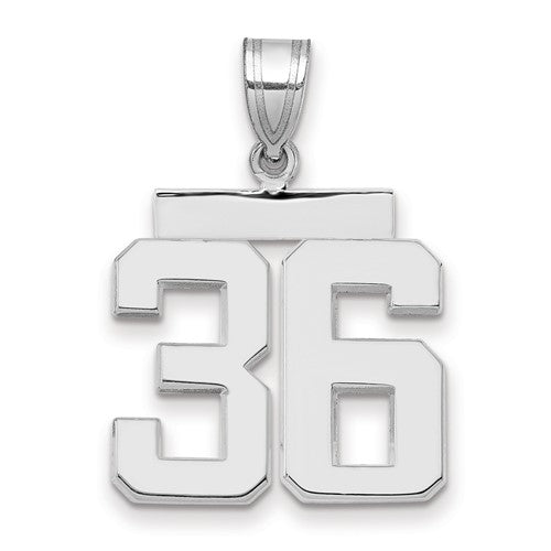 14kw Medium Polished Number 36 Charm