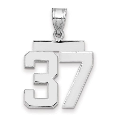 14kw Medium Polished Number 37 Charm