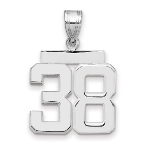 14kw Medium Polished Number 38 Charm