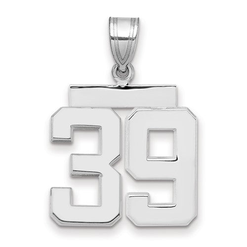 14kw Medium Polished Number 39 Charm