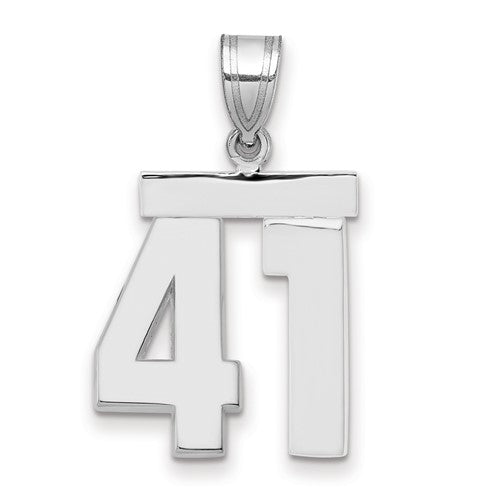 14kw Medium Polished Number 41 Charm