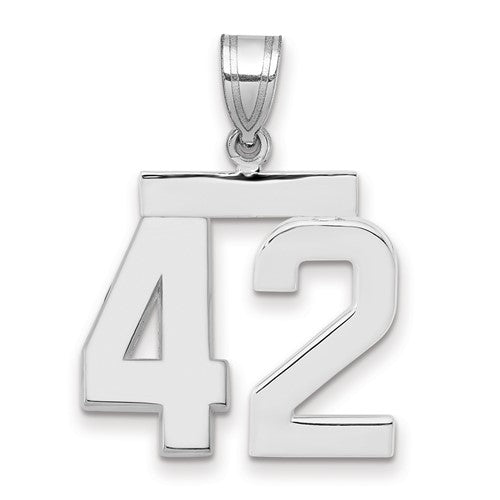 14kw Medium Polished Number 42 Charm