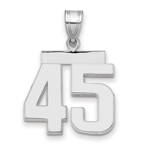 14kw Medium Polished Number 45 Charm