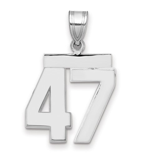14kw Medium Polished Number 47 Charm