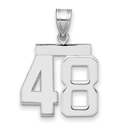 14kw Medium Polished Number 48 Charm