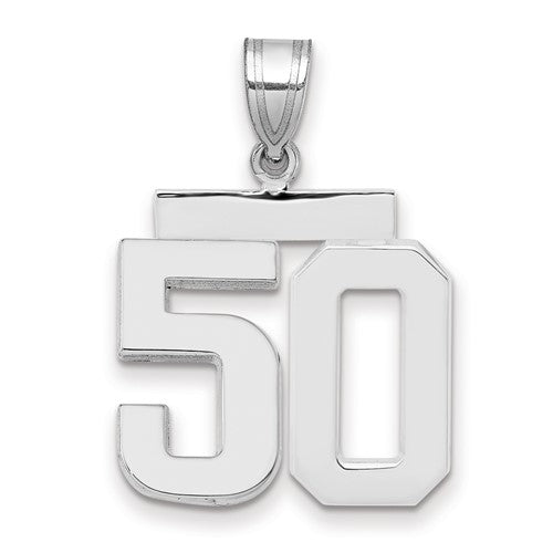14kw Medium Polished Number 50 Charm