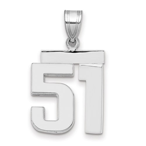 14kw Medium Polished Number 51 Charm