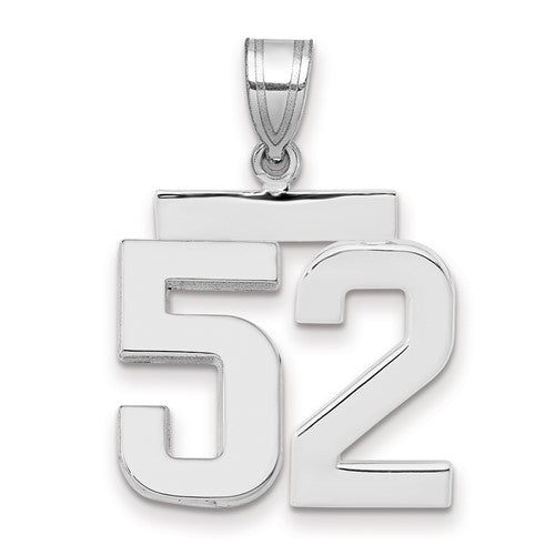 14kw Medium Polished Number 52 Charm