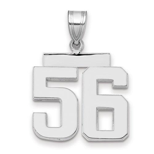 14kw Medium Polished Number 56 Charm