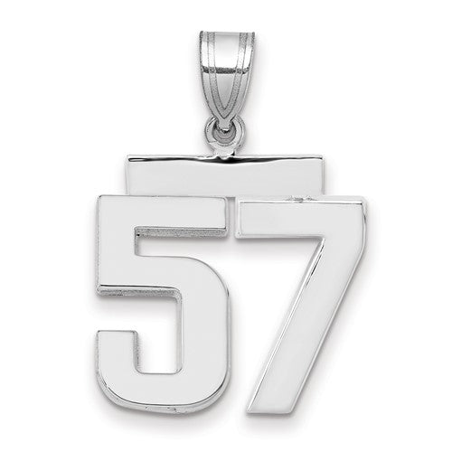 14kw Medium Polished Number 57 Charm