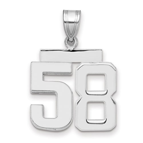 14kw Medium Polished Number 58 Charm