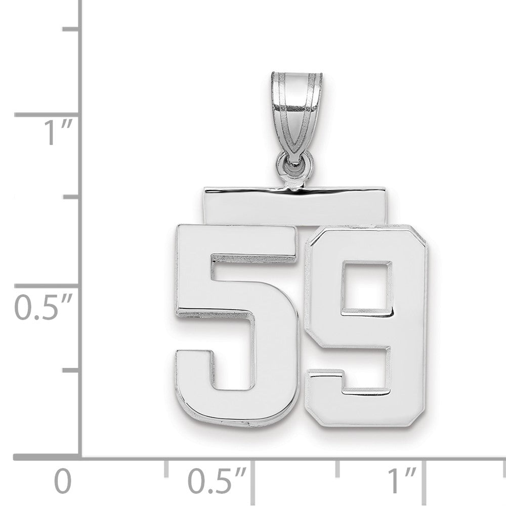 14kw Medium Polished Number 59 Charm