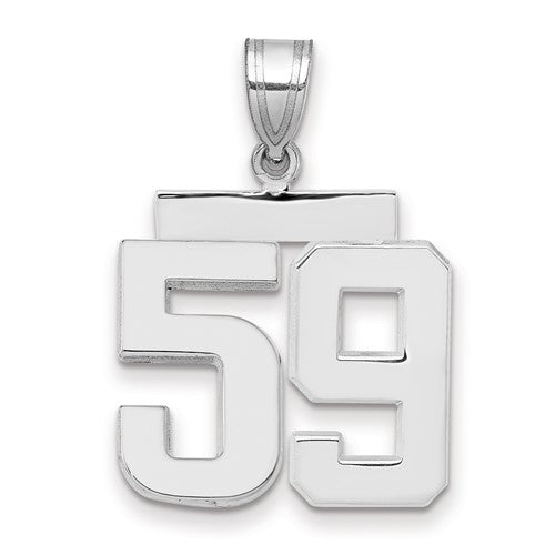 14kw Medium Polished Number 59 Charm