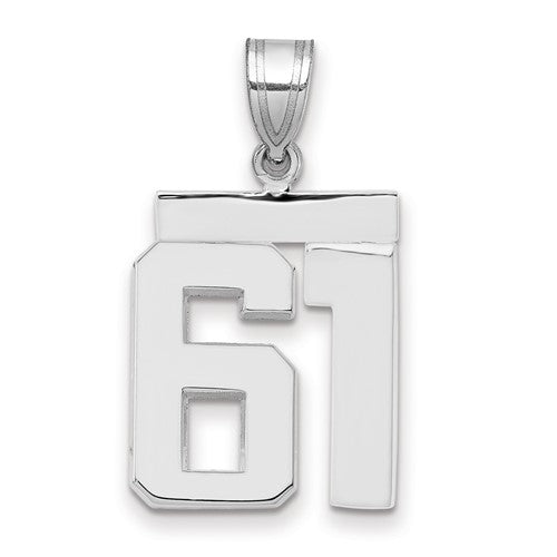 14kw Medium Polished Number 61 Charm