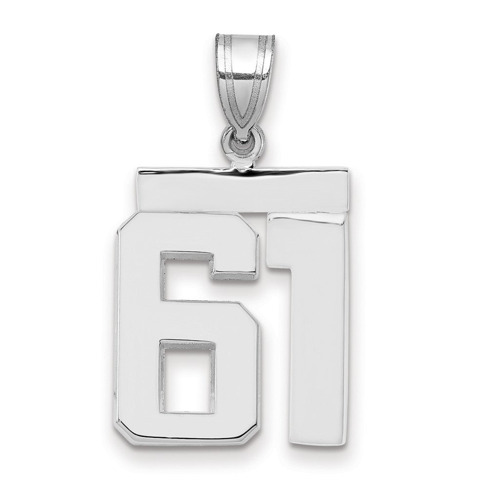 14kw Medium Polished Number 61 Charm