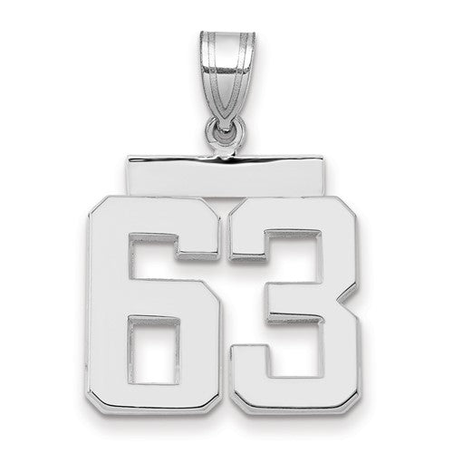 14kw Medium Polished Number 63 Charm