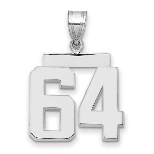 14kw Medium Polished Number 64 Charm