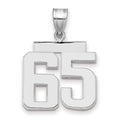 14kw Medium Polished Number 65 Charm
