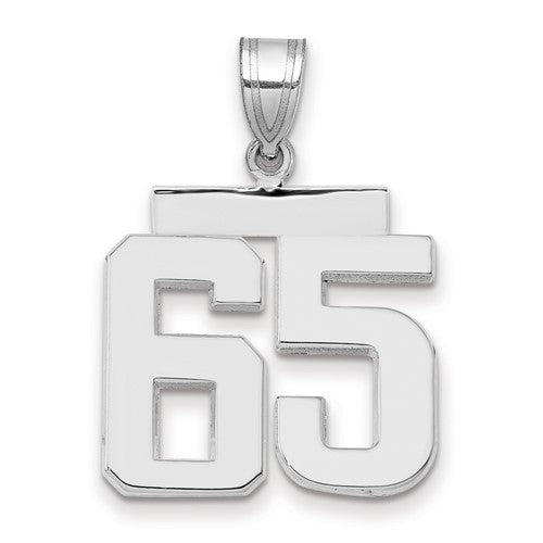 14kw Medium Polished Number 65 Charm