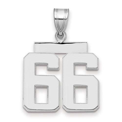 14kw Medium Polished Number 66 Charm