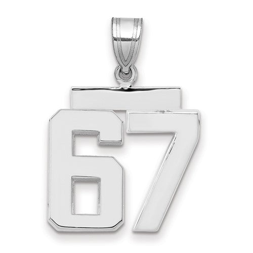 14kw Medium Polished Number 67 Charm