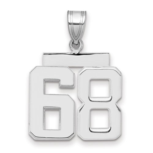 14kw Medium Polished Number 68 Charm