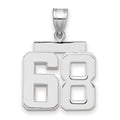 14kw Medium Polished Number 68 Charm