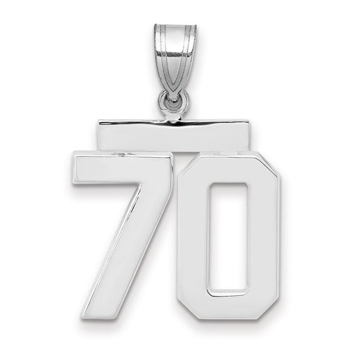 14kw Medium Polished Number 70 Charm