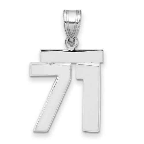 14kw Medium Polished Number 71 Charm