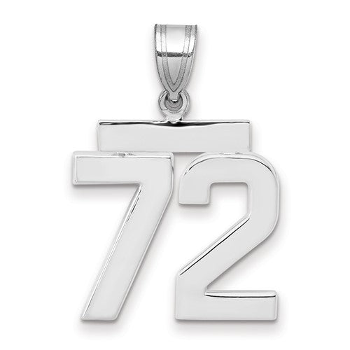 14kw Medium Polished Number 72 Charm