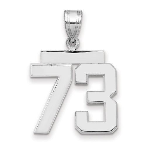 14kw Medium Polished Number 73 Charm