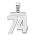 14kw Medium Polished Number 74 Charm