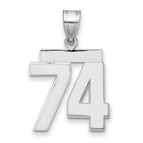 14kw Medium Polished Number 74 Charm