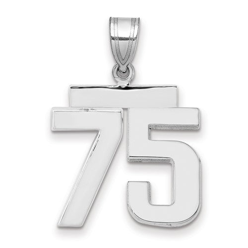 14kw Medium Polished Number 75 Charm
