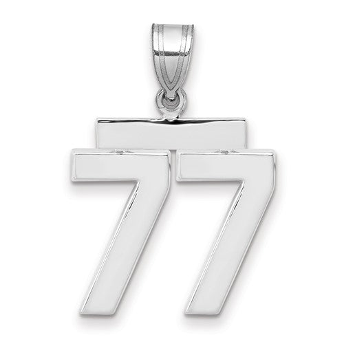 14kw Medium Polished Number 77 Charm