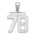 14kw Medium Polished Number 78 Charm