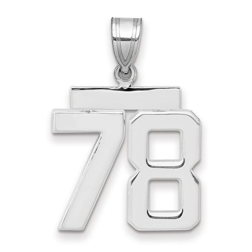 14kw Medium Polished Number 78 Charm