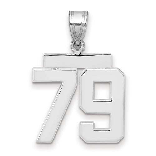 14kw Medium Polished Number 79 Charm