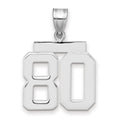 14kw Medium Polished Number 80 Charm