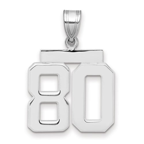 14kw Medium Polished Number 80 Charm