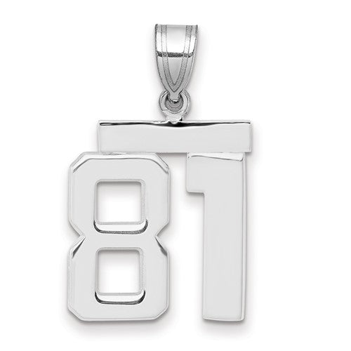 14kw Medium Polished Number 81 Charm