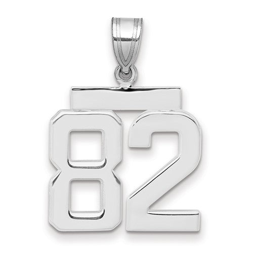 14kw Medium Polished Number 82 Charm