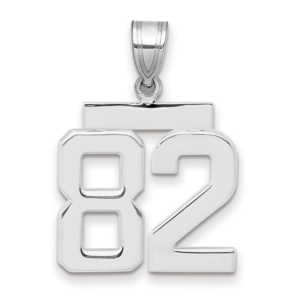 14kw Medium Polished Number 82 Charm