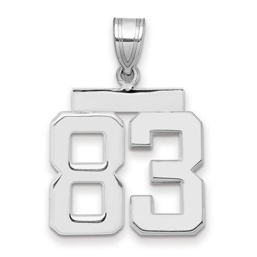 14kw Medium Polished Number 83 Charm