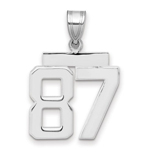 14kw Medium Polished Number 87 Charm