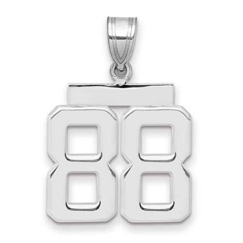 14kw Medium Polished Number 88 Charm