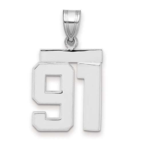 14kw Medium Polished Number 91 Charm