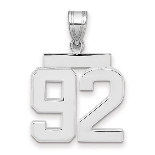 14kw Medium Polished Number 92 Charm