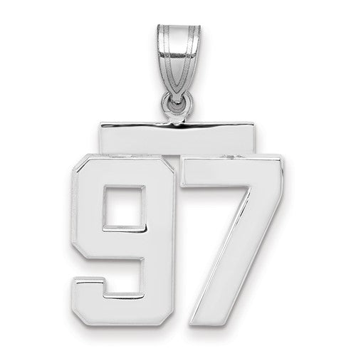 14kw Medium Polished Number 97 Charm