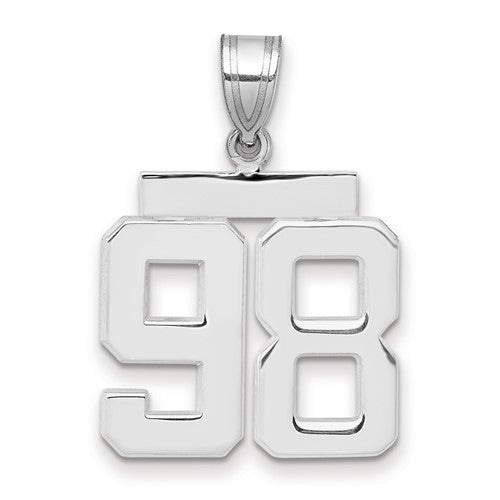 14kw Medium Polished Number 98 Charm